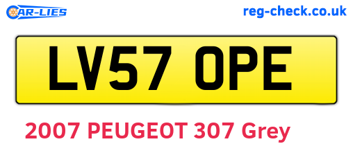 LV57OPE are the vehicle registration plates.