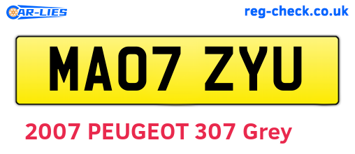 MA07ZYU are the vehicle registration plates.