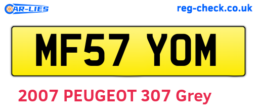 MF57YOM are the vehicle registration plates.