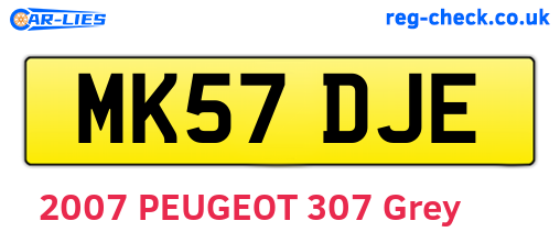 MK57DJE are the vehicle registration plates.