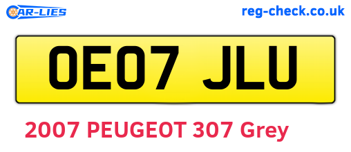 OE07JLU are the vehicle registration plates.