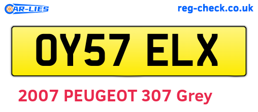OY57ELX are the vehicle registration plates.