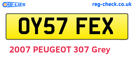 OY57FEX are the vehicle registration plates.