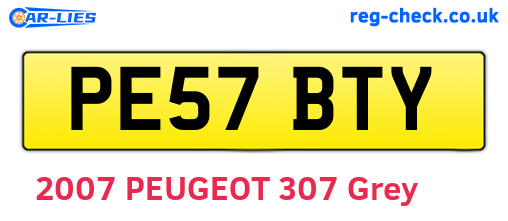 PE57BTY are the vehicle registration plates.