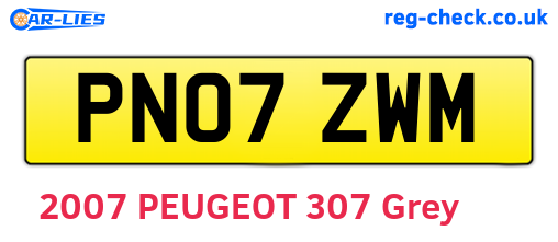 PN07ZWM are the vehicle registration plates.