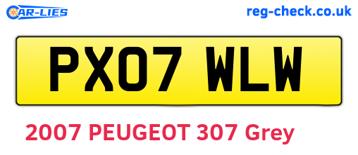PX07WLW are the vehicle registration plates.