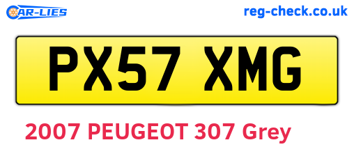 PX57XMG are the vehicle registration plates.