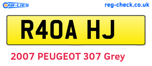 R40AHJ are the vehicle registration plates.