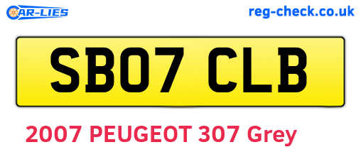 SB07CLB are the vehicle registration plates.
