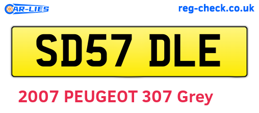 SD57DLE are the vehicle registration plates.