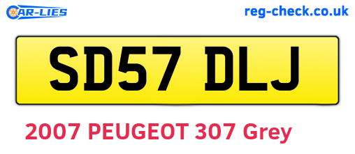 SD57DLJ are the vehicle registration plates.