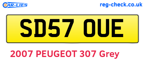 SD57OUE are the vehicle registration plates.