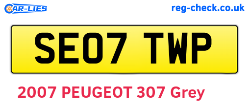 SE07TWP are the vehicle registration plates.