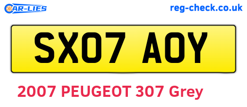SX07AOY are the vehicle registration plates.