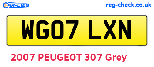 WG07LXN are the vehicle registration plates.