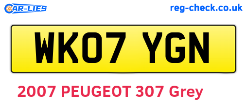 WK07YGN are the vehicle registration plates.