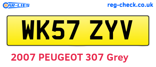 WK57ZYV are the vehicle registration plates.