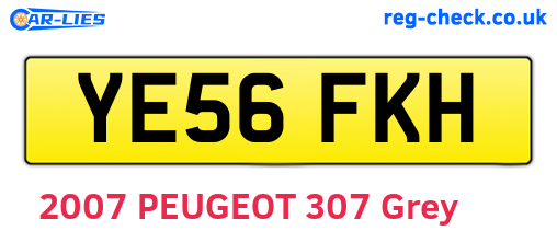 YE56FKH are the vehicle registration plates.