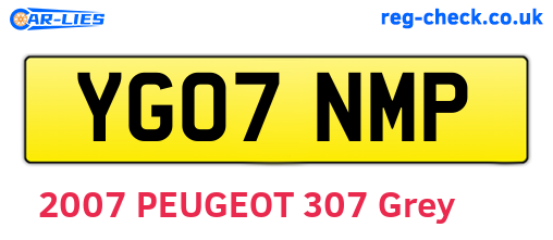 YG07NMP are the vehicle registration plates.