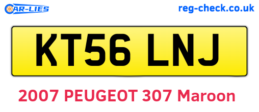 KT56LNJ are the vehicle registration plates.