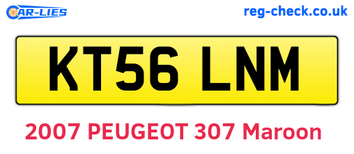 KT56LNM are the vehicle registration plates.