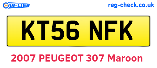 KT56NFK are the vehicle registration plates.