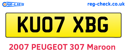 KU07XBG are the vehicle registration plates.