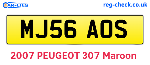 MJ56AOS are the vehicle registration plates.
