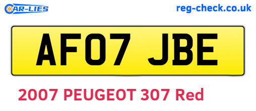 AF07JBE are the vehicle registration plates.