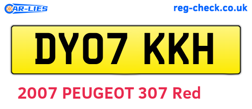 DY07KKH are the vehicle registration plates.