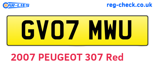 GV07MWU are the vehicle registration plates.