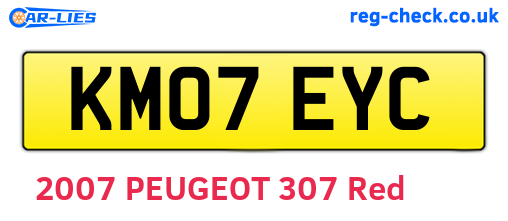 KM07EYC are the vehicle registration plates.