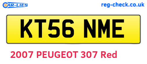 KT56NME are the vehicle registration plates.