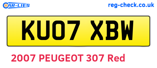 KU07XBW are the vehicle registration plates.