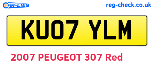 KU07YLM are the vehicle registration plates.