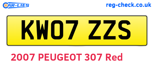 KW07ZZS are the vehicle registration plates.