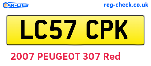 LC57CPK are the vehicle registration plates.