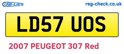 LD57UOS are the vehicle registration plates.