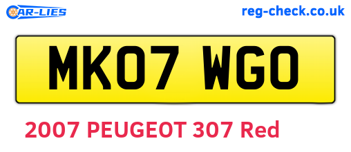 MK07WGO are the vehicle registration plates.