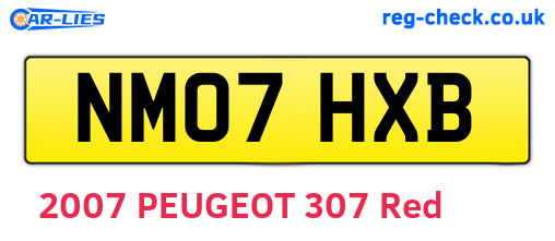 NM07HXB are the vehicle registration plates.