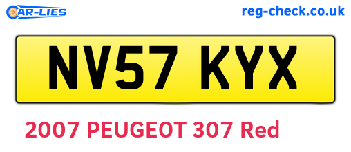 NV57KYX are the vehicle registration plates.