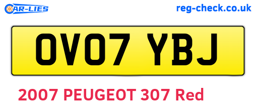 OV07YBJ are the vehicle registration plates.