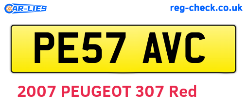 PE57AVC are the vehicle registration plates.