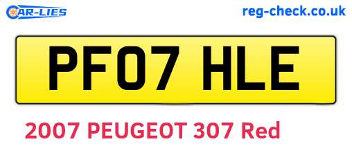 PF07HLE are the vehicle registration plates.