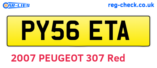 PY56ETA are the vehicle registration plates.