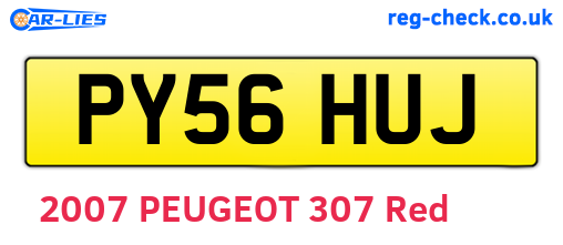 PY56HUJ are the vehicle registration plates.