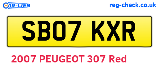 SB07KXR are the vehicle registration plates.