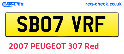 SB07VRF are the vehicle registration plates.