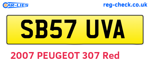 SB57UVA are the vehicle registration plates.
