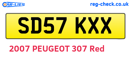 SD57KXX are the vehicle registration plates.
